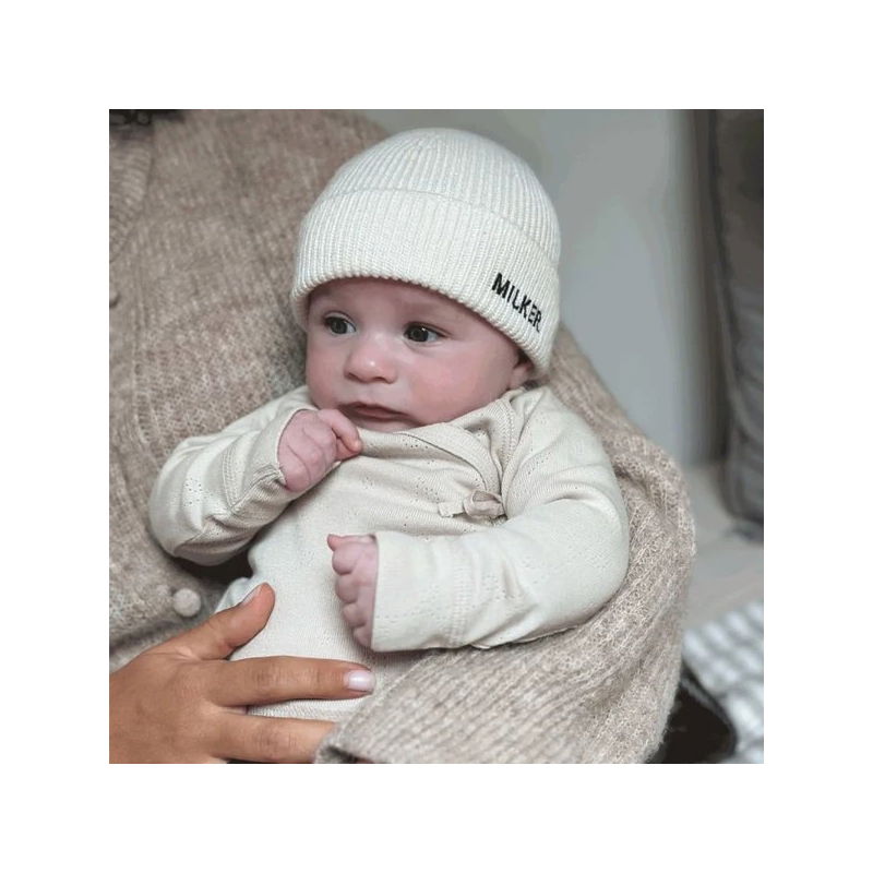Bonnet de naissance en laine | Milk