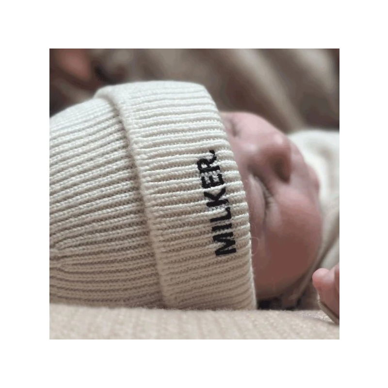 Bonnet de naissance en laine | Milk