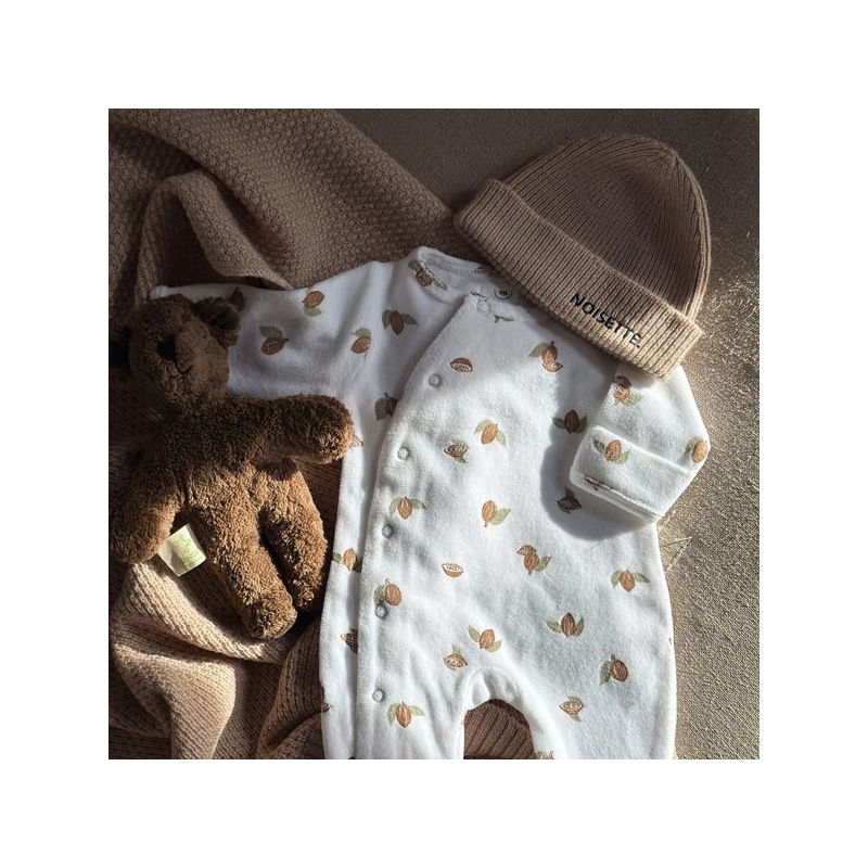 Bonnet de naissance en laine | Noisette