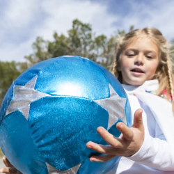 Ballon tissus 30 cm | Bleu et argent