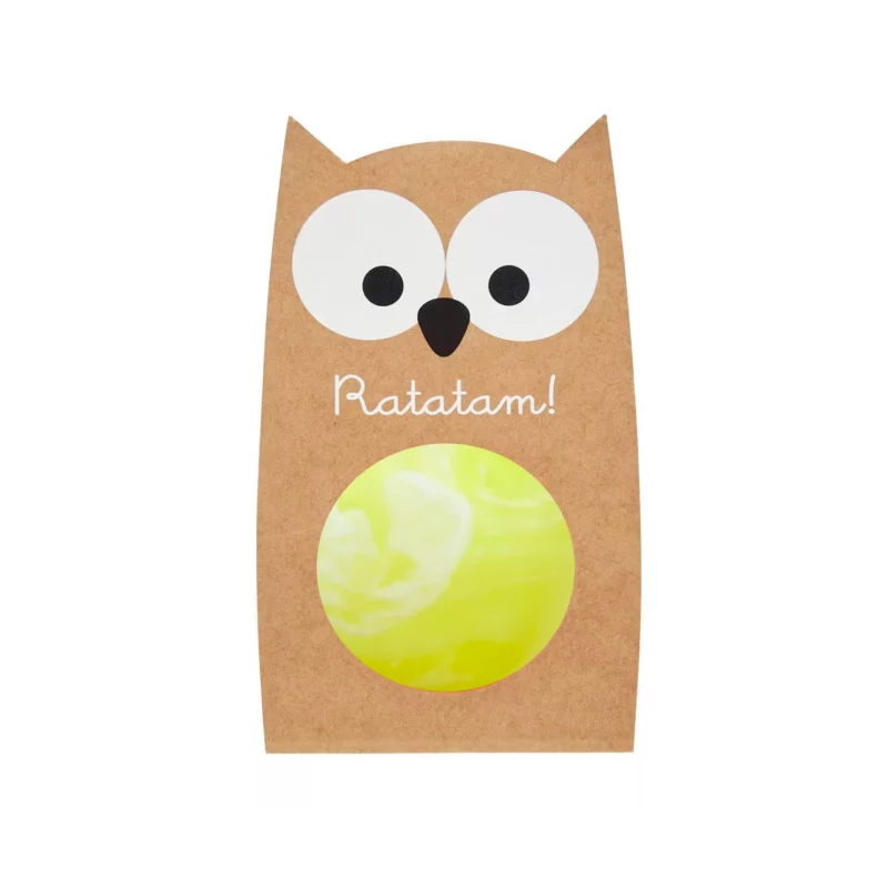 Balle rebondissante marbrée hibou | Jaune