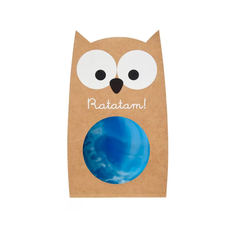 Balle rebondissante marbrée hibou | Bleu