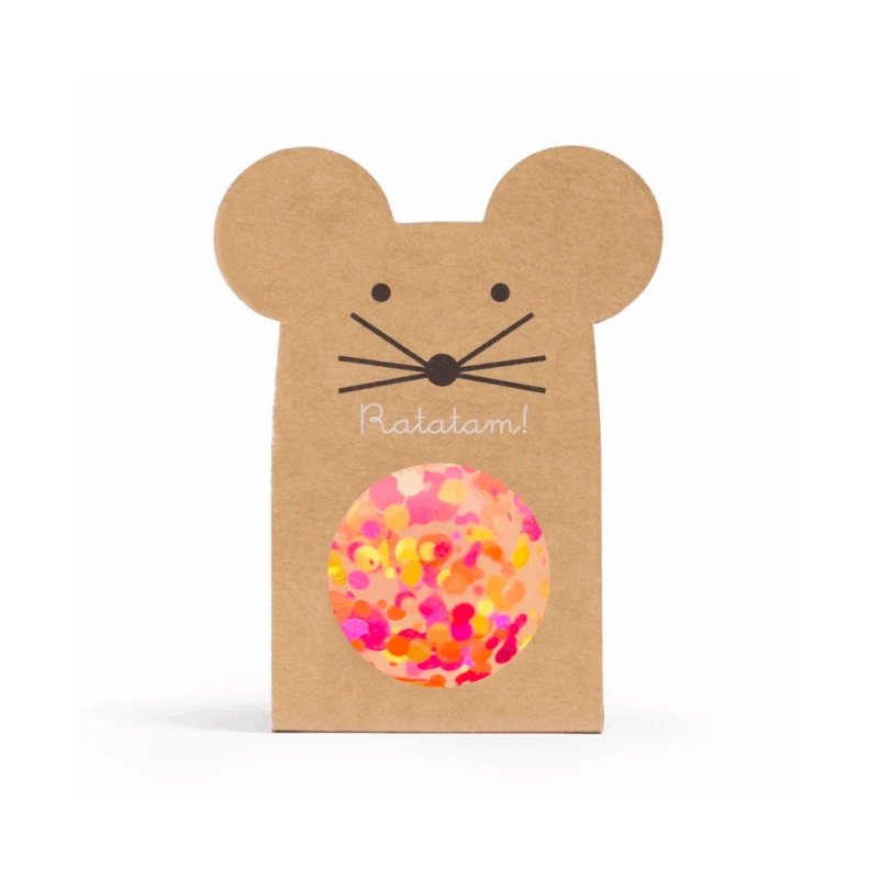 Balle rebondissante souris confettis | Orange