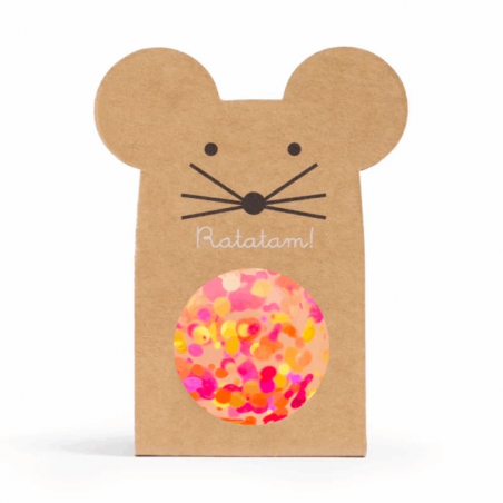 Balle rebondissante souris confettis | Orange - Ratatam