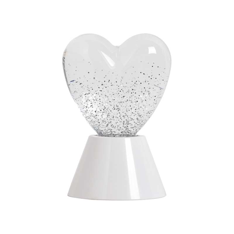 Lampe coeur Paillettes | Blanche
