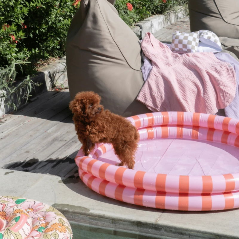 Piscine enfant 100 cm | Rayures roses et rouges