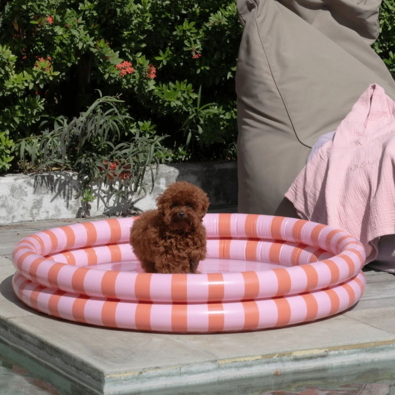 Piscine enfant 100 cm | Rayures roses et rouges