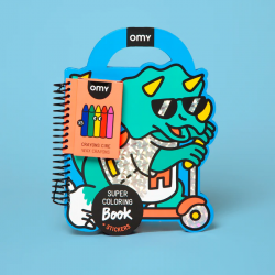Super coloring & stickers book | Dino
