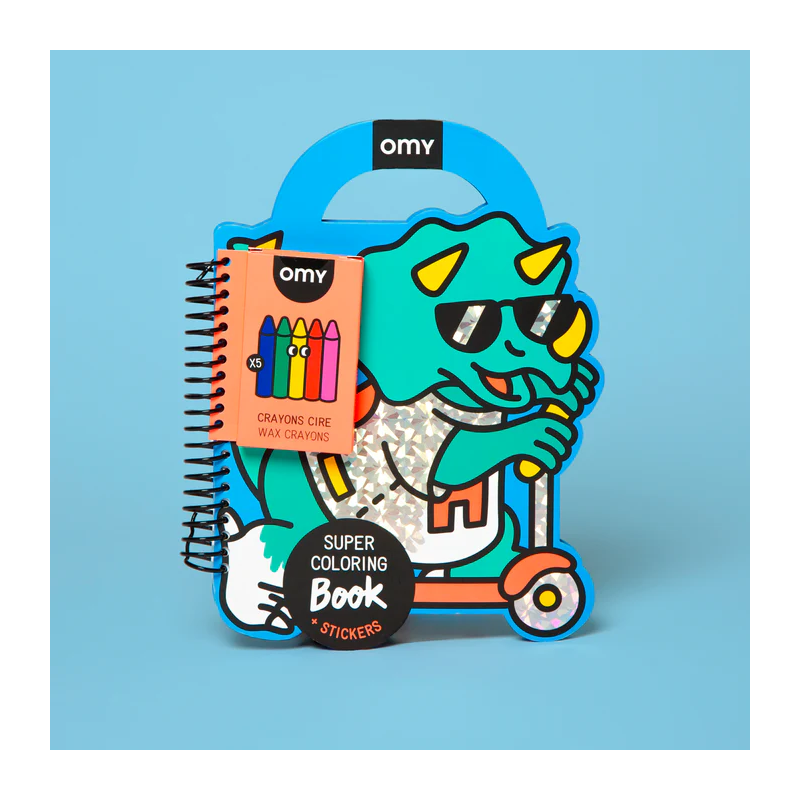 Super coloring & stickers book | Dino