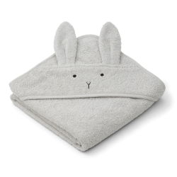 Petite cape de bain coton bio | Lapin gris