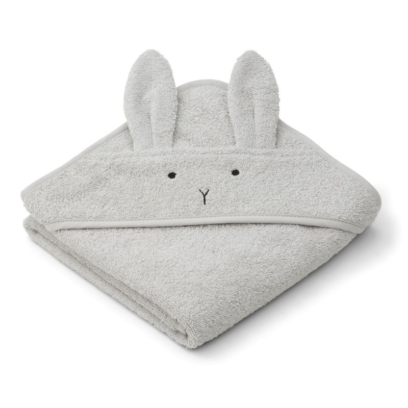 Petite cape de bain coton bio | Lapin gris