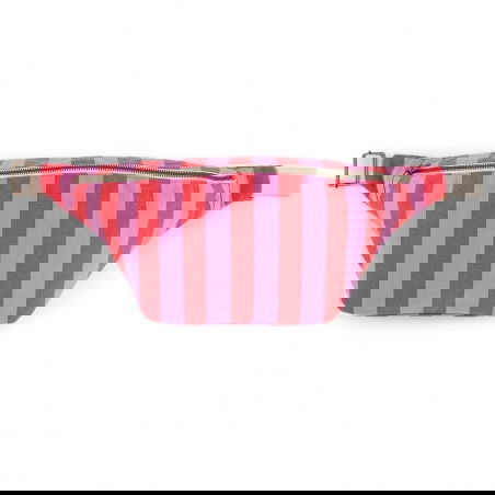 Sac banane | Rayures Orchidée / Rouge