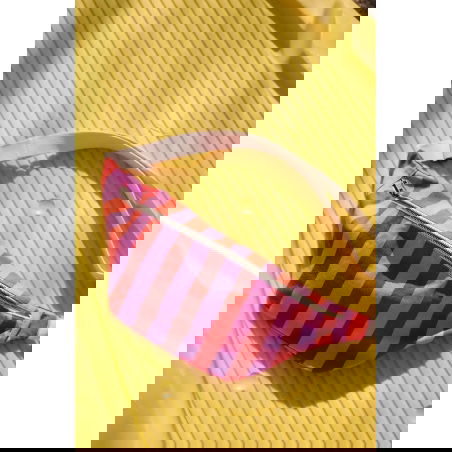 Sac banane | Rayures Orchidée / Rouge