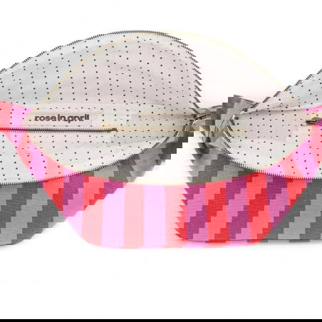 Sac banane | Rayures Orchidée / Rouge