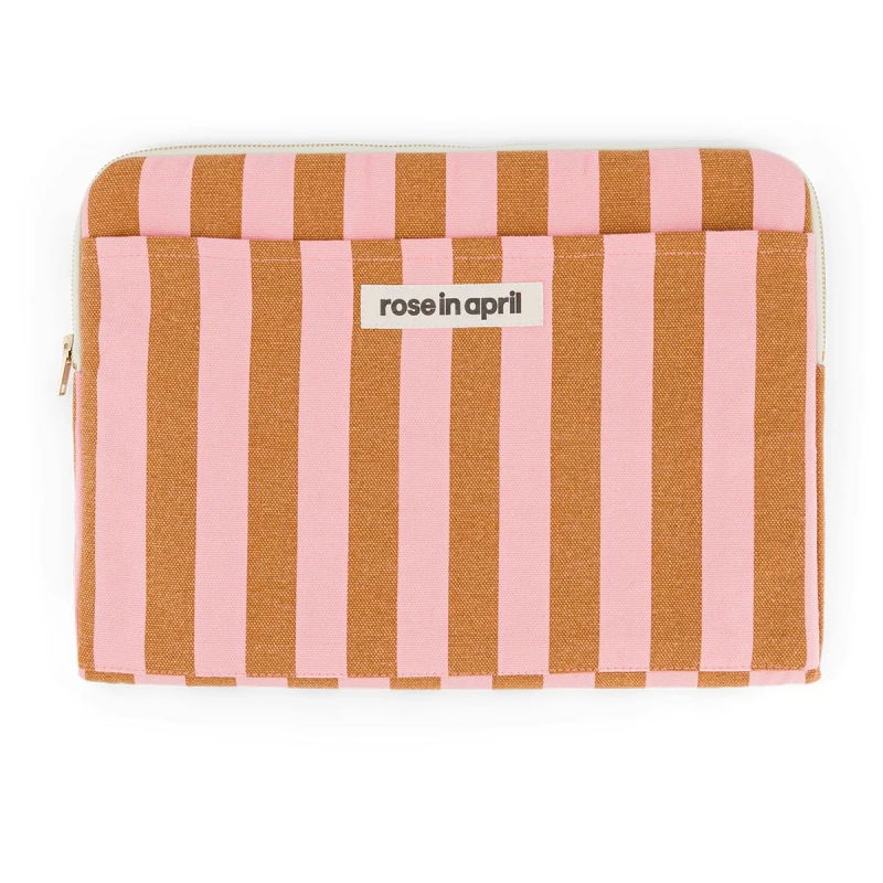 Pochette PC Octave | Rayures Caramel