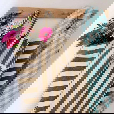 Sac Cabas Elisabeth | Rayure olive/greige - Rose in April