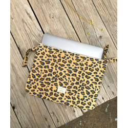 Pochette d'ordinateur 15' | Leopard Camel