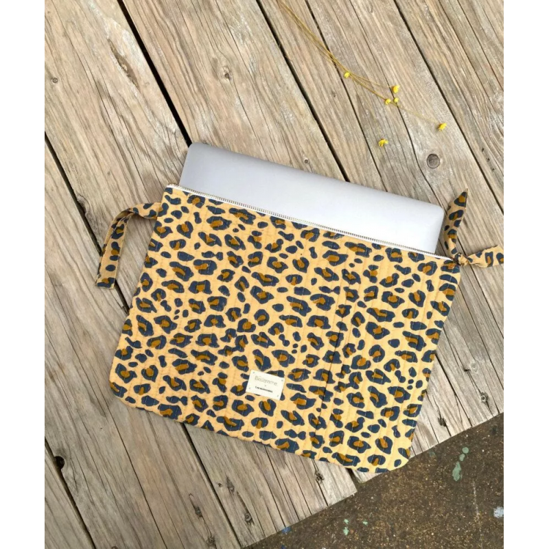 Pochette d'ordinateur 15' | Leopard Camel