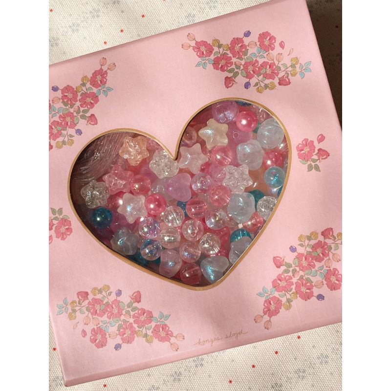 Boîte de perles | Bleu et rose