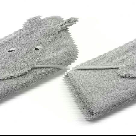 Petite cape de bain en coton bio | Hippo bleu - Liewood