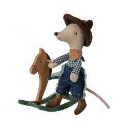 Souris cow boy et son Cheval à bascule