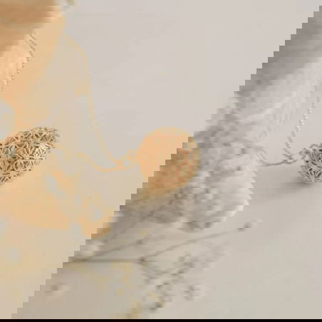 Bola de grossesse Fleur de vie | Sur chaine jaune - Ilado