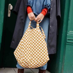 Sac Cabas Elisa | Damier caramel