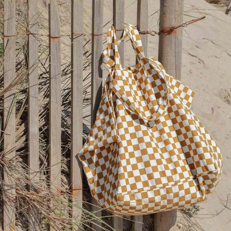 Sac Cabas Elisa | Damier caramel