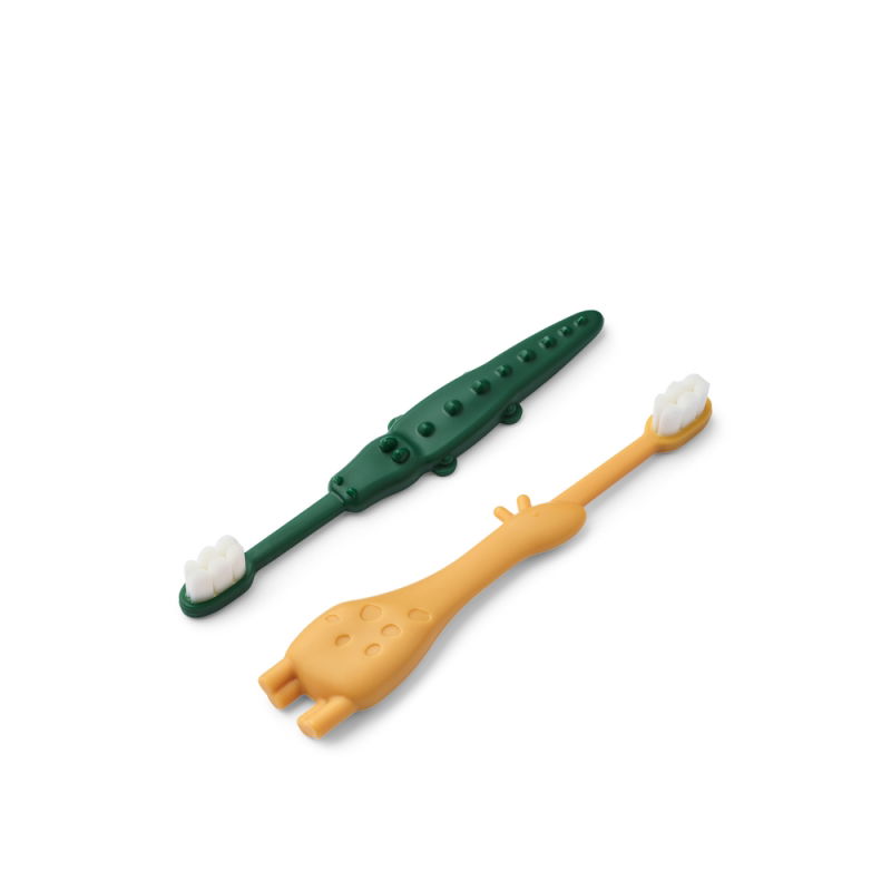 Brosse à dent silicone | Jaune et vert - Liewood