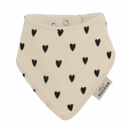 Bavoir bandana | Coeurs écru