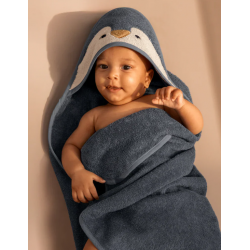 Petite cape de bain coton bio | Pingouin