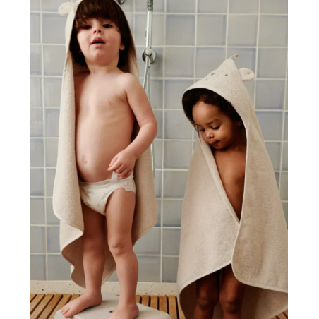 Petite cape de bain coton bio | Ours Polaire - Liewood