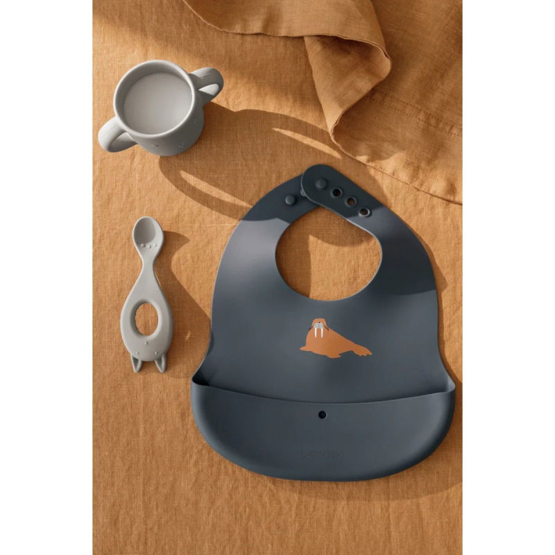 Lot de 2 bavoirs silicone | Arctic sea - Ocean view