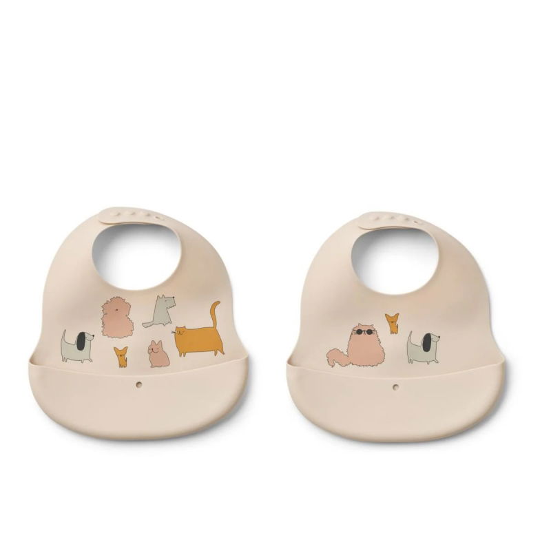 Lot de 2 bavoirs silicone | Cats and dogs