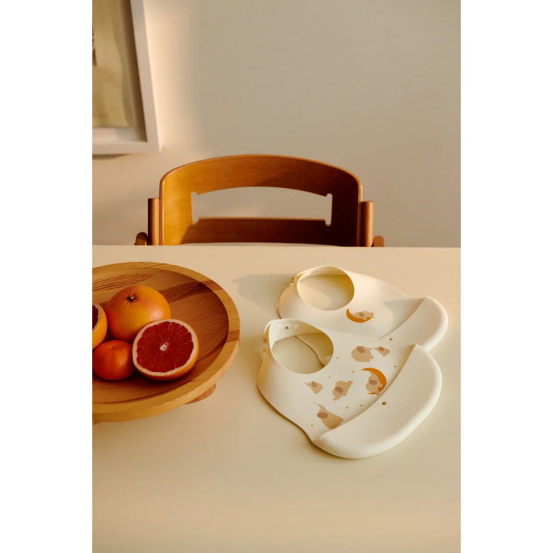 Lot de 2 bavoirs silicone | Elephant