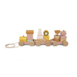Train en bois animaux | Rose