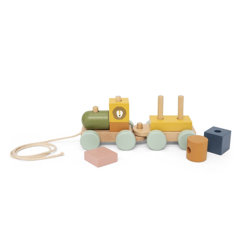 Mini Train en bois animaux