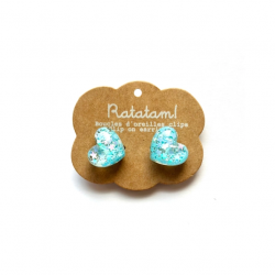 Boucles d'oreilles | Coeur bleu