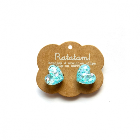 Boucles d'oreilles | Coeur bleu - Ratatam