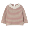 Pull en maille à rayures | Rose