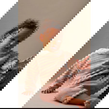 Pull en maille à rayures | Rose - Cozmo