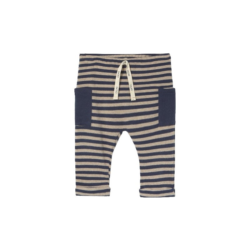 Pantalon en maille Nilo | Rayé Bleu