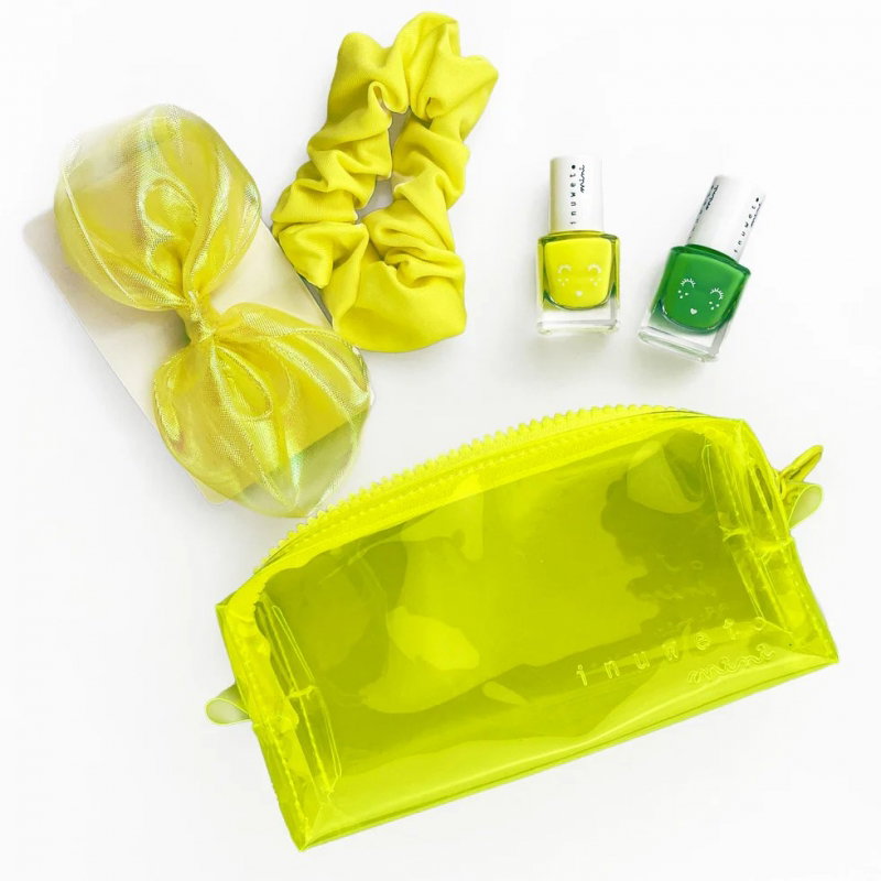 Trousse néon jaune | Ananas et Pastèque