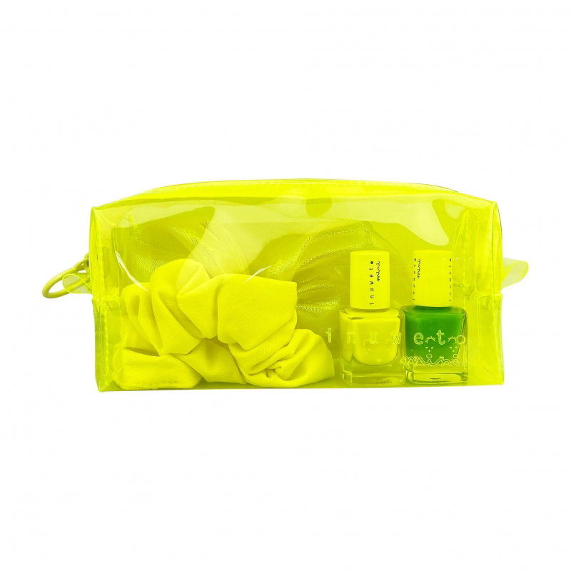 Trousse néon jaune | Ananas et Pastèque