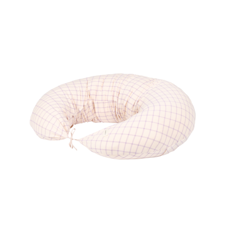 Coussin de maternité Stories | Carreaux roses - Nobodinoz