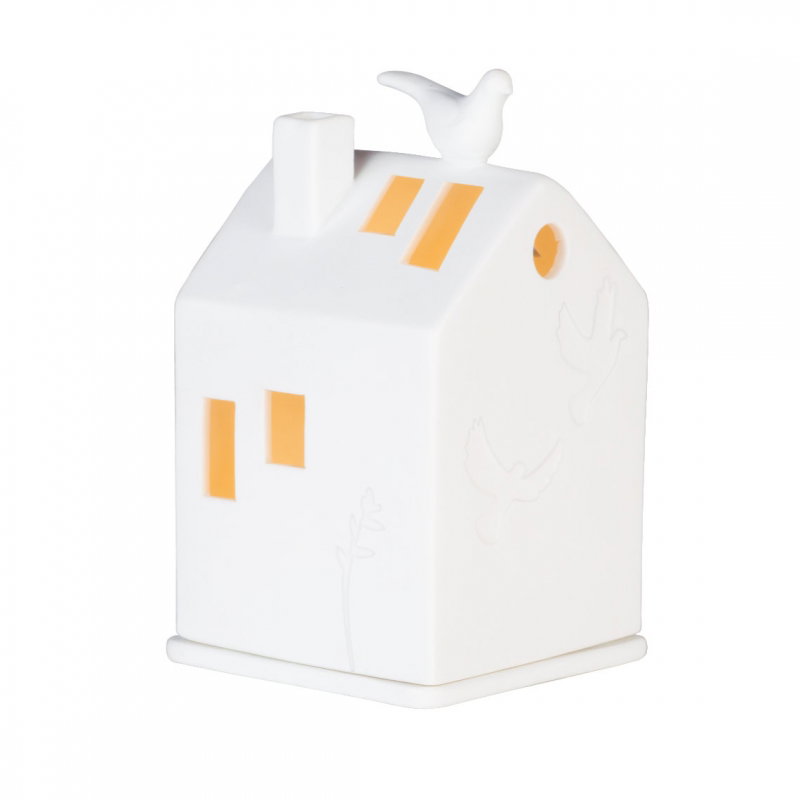 Maison photophore un oiseau