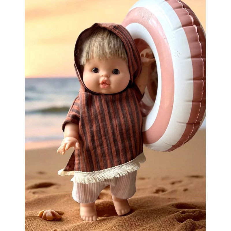 Poncho de plage en gaze de coton pour poupée