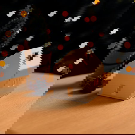 Maison photophore à cheminée dorée - Rader