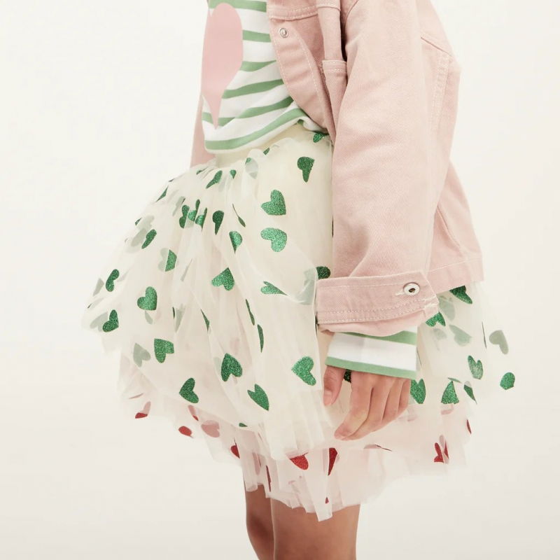 Tutu paillettes | Cœurs verts