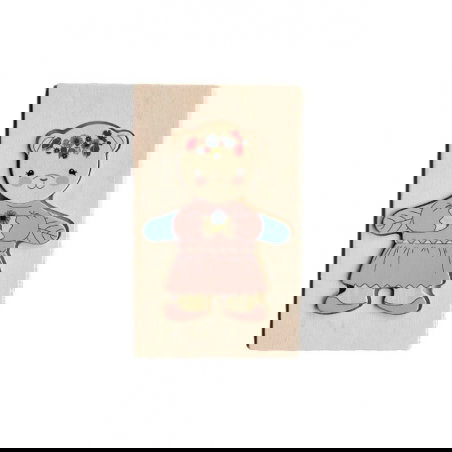 Puzzle en bois Habiller l'ours | Dusty Pink - Konges Slojd